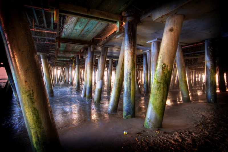 Under the Santa Monica Pier at Sunset