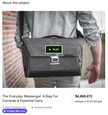 Peak Design Everyday Messenger Bag Kickstarter campaign